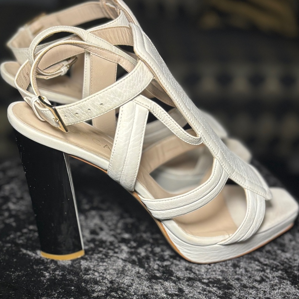 Escada Leather Heeled Sandal